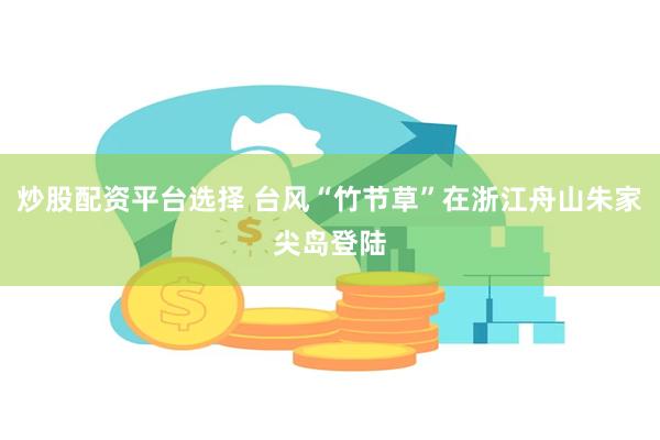 炒股配资平台选择 台风“竹节草”在浙江舟山朱家尖岛登陆